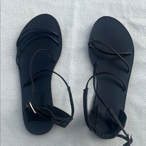 Ancient Greek Sandals Black Strappy Sandals